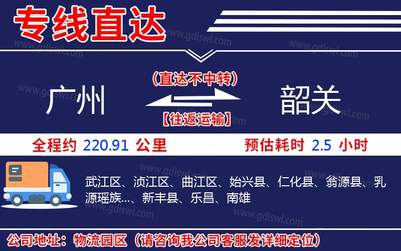 廣州到韶關(guān)物流公司