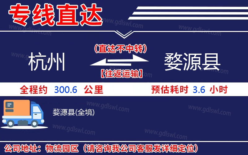 杭州到婺源縣物流公司