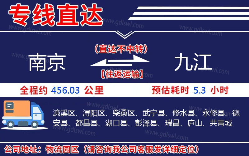 南京到九江物流公司