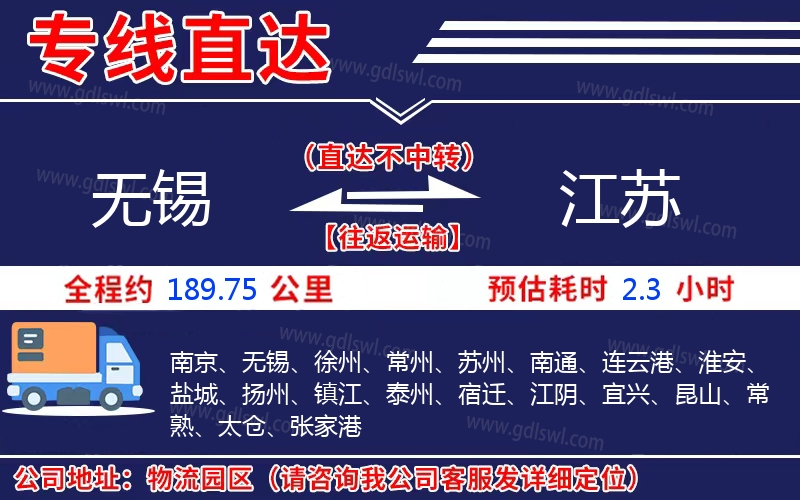 無(wú)錫到江蘇物流公司