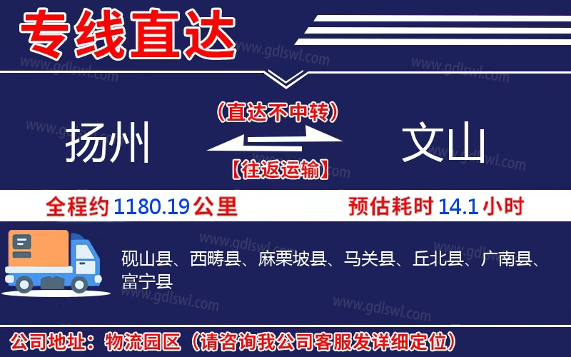 揚(yáng)州到文山物流公司